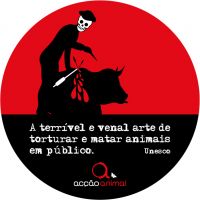 Logo contra as 'touradas' da asociación Acção Animal